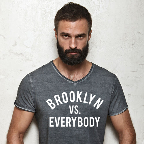 BROOKLYN VS. EVERYBODY - BROOKLYN T-SHIRT - SILK SCREEN PRINTED SHIRT