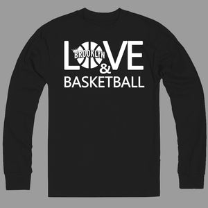 BROOKLYN LOVE & BASKETBALL - BROOKLYN T-SHIRT - SILK SCREEN PRINTED SHIRT